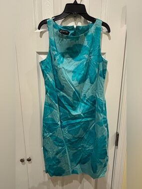 Jones New York Turquoise Floral Sheath Dress